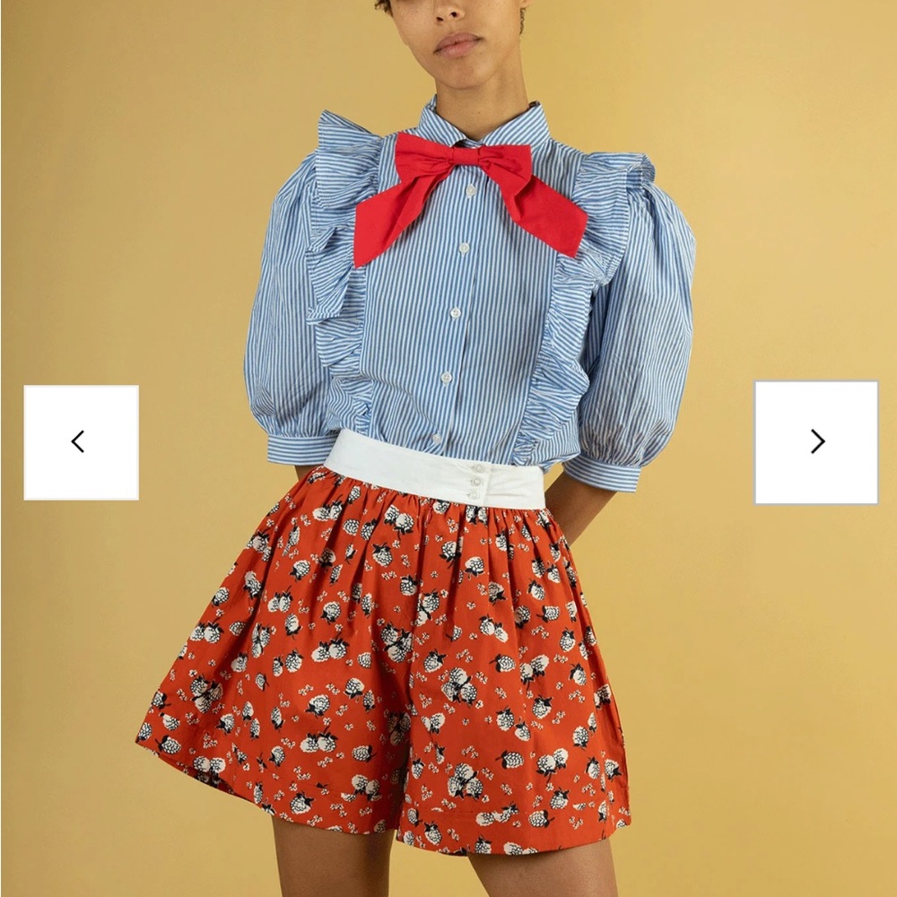 Batsheva Westport Shorts Red Hydrangea 4